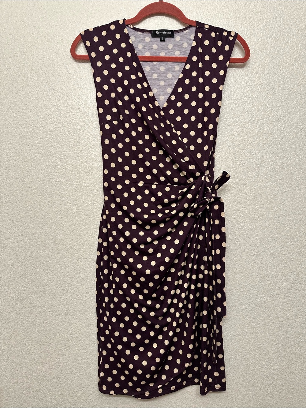 Berydress Polka Dot Wrap Dress in Plum